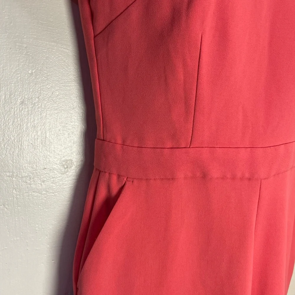 #0122 Banana Republic Coral Zipper Back Romper w/Pockets -2P - Picture 4 of 8